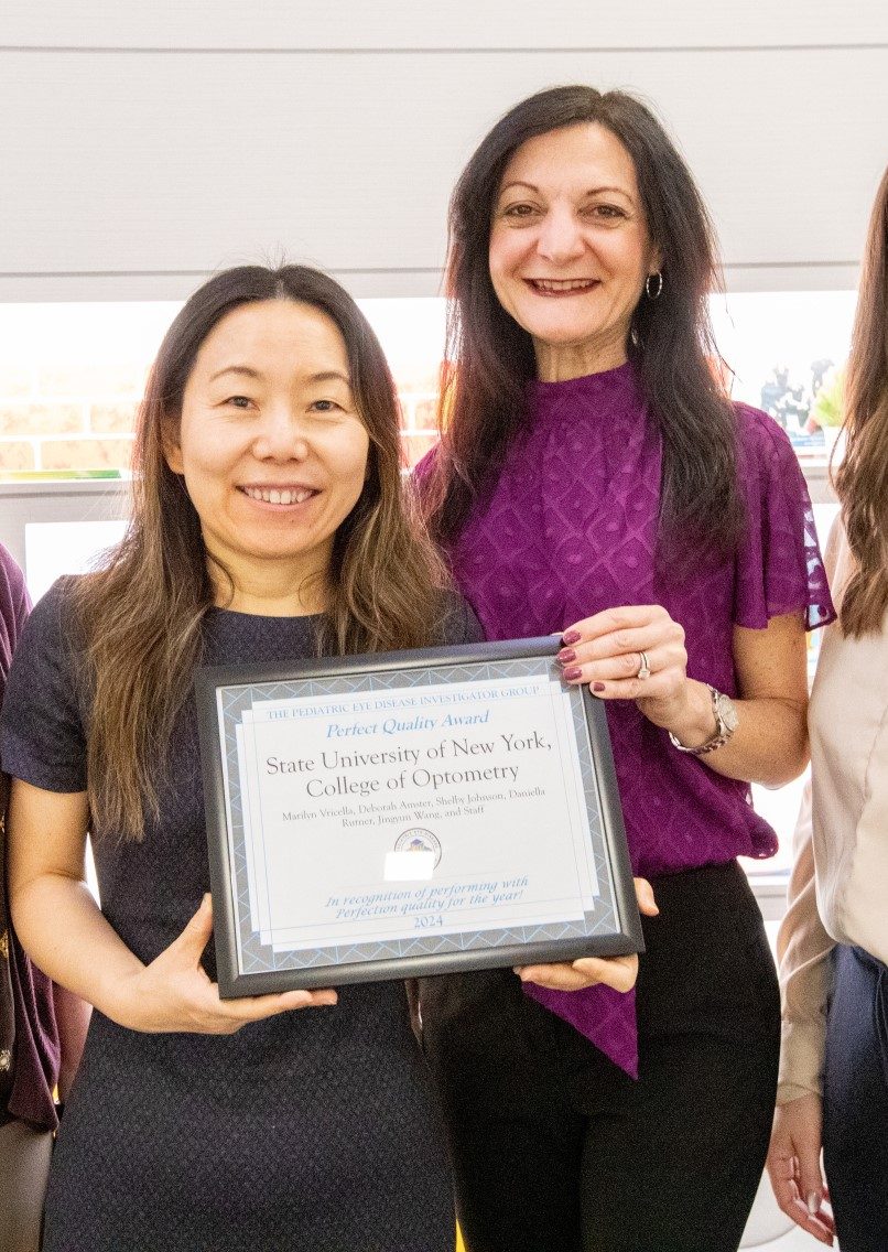 SUNY OPTOMETRY CLINICAL RESEARCH SITE TEAM RECEIVES NATIONAL AWARD FOR STATISTICALLY PERFECT QUALITY OF CAR